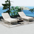 Outdoor Lounge Chair With 5 Position Backrest With Cushion And Wheels