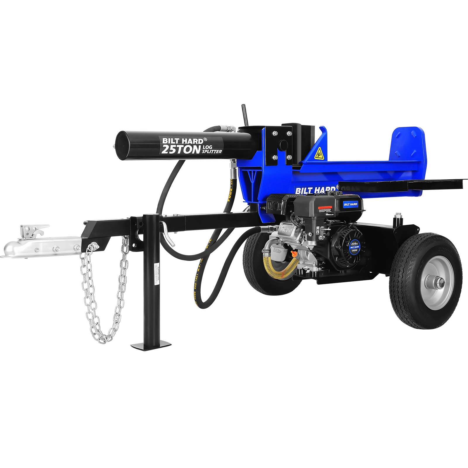 BILT HARD 25-Ton Full Beam Gas Log Splitter: 7hp 209cc OHV Engine, 23