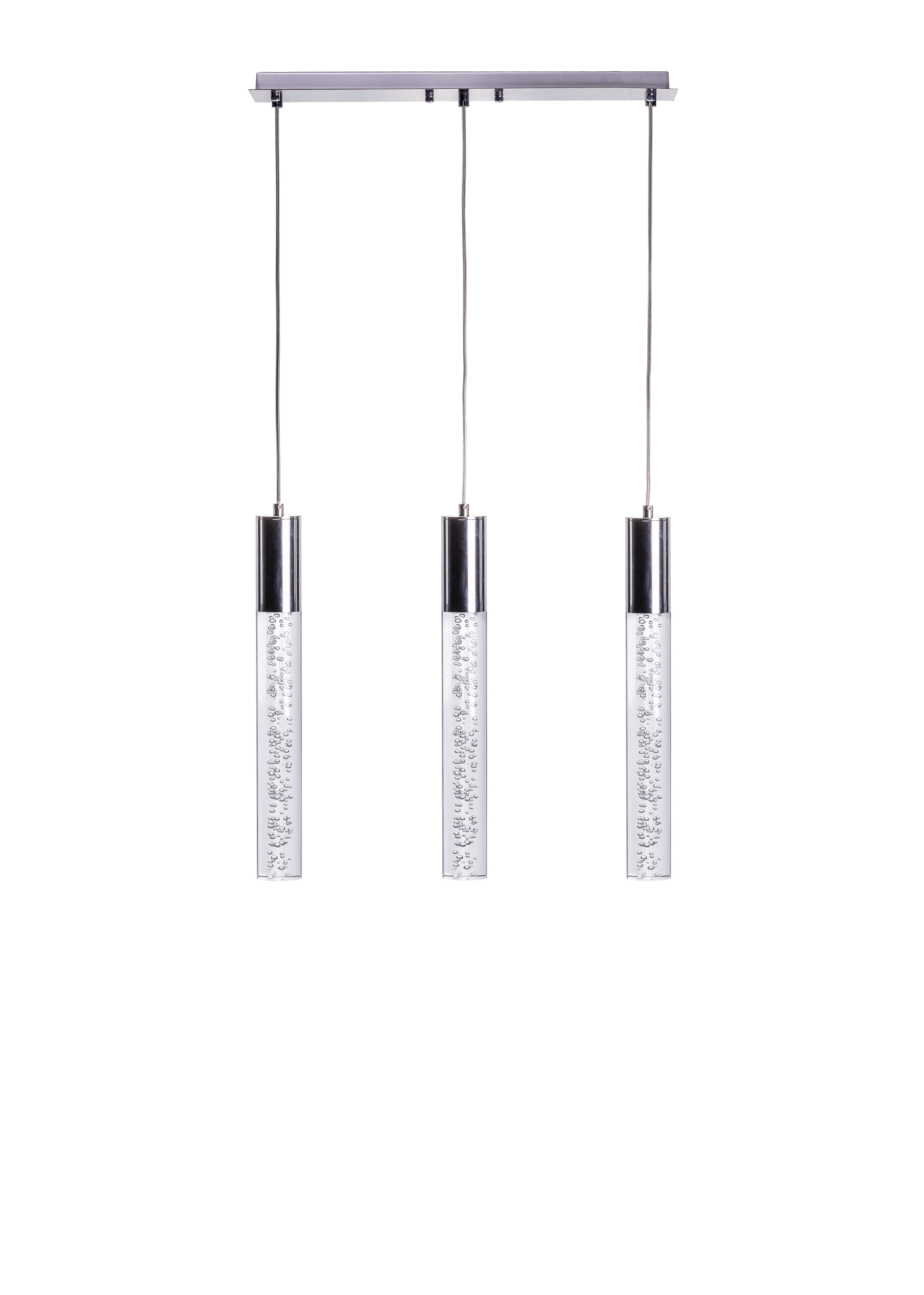 Acrylic Cylinder Chandelier // 3 Light