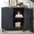2 Door Storage Cabinet With Adjustable Shelf - Black