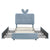 Upholstered Bed With Oversized Rabbit Ear Headboard, LED Lights & 4 Storage Drawers
