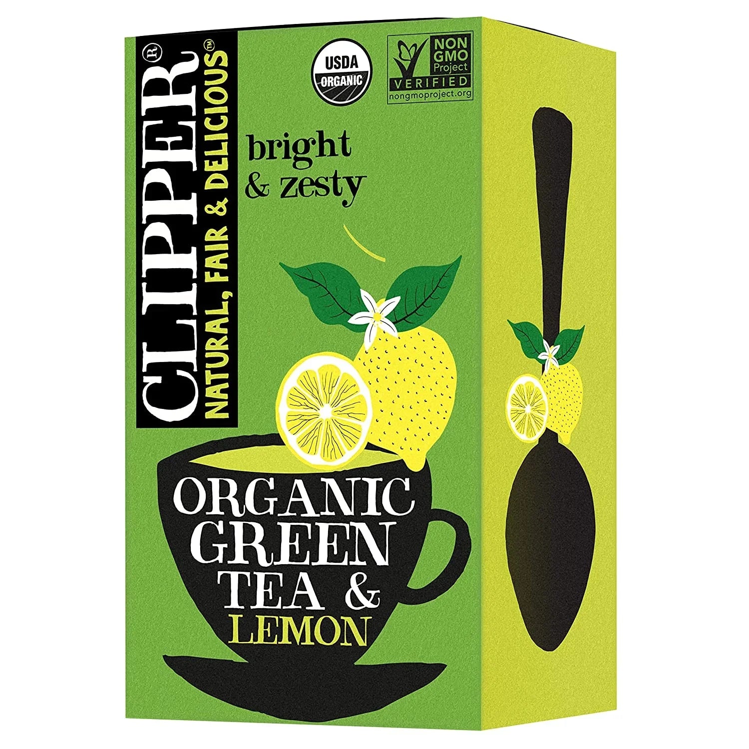 Clipper Tea - Organic Green Tea Lemon, 20 Bag (Pack of 6) - Refreshing Herbal Beverage