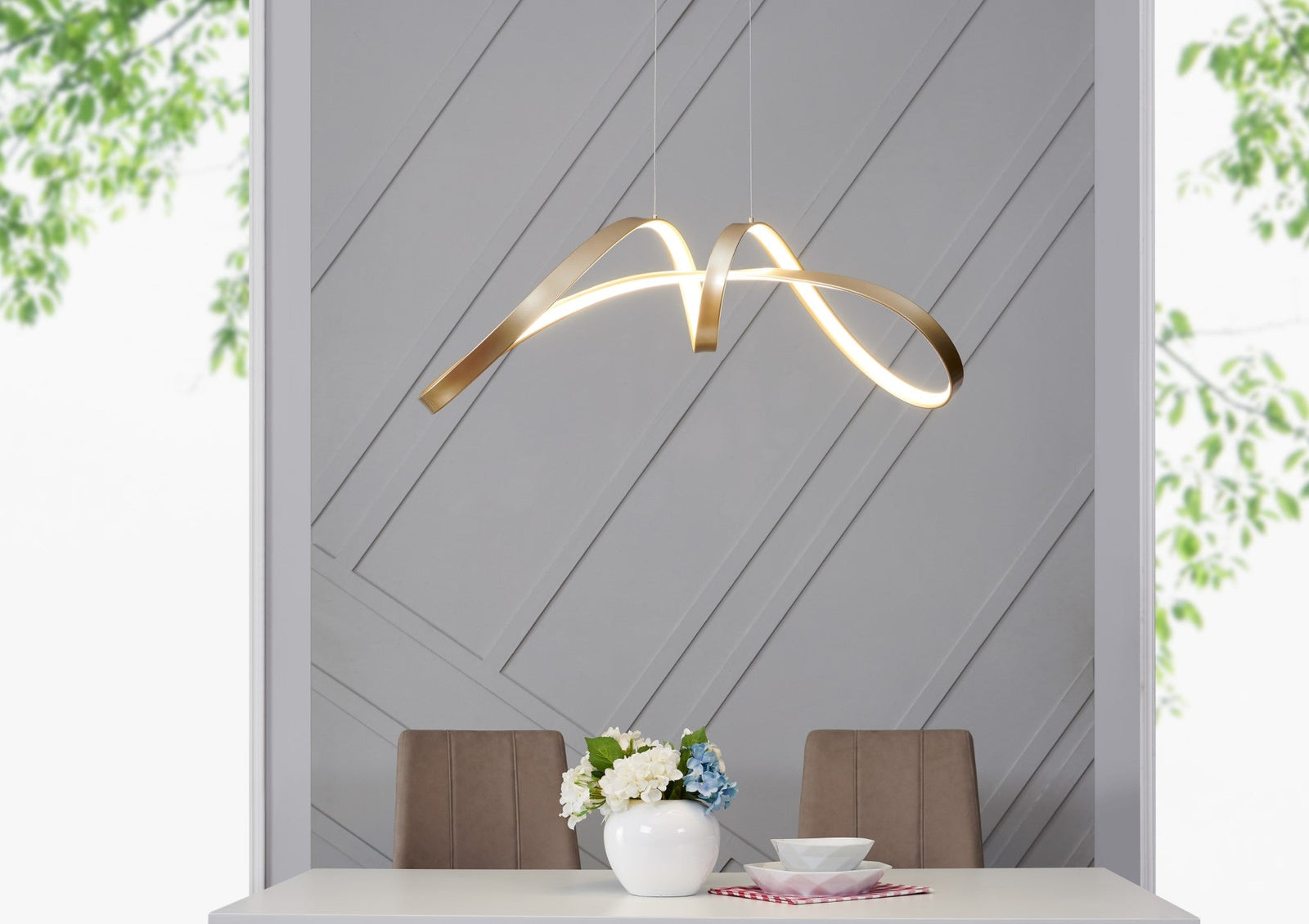 Bucharest Integrated LED Chandelier // Sandy Gold