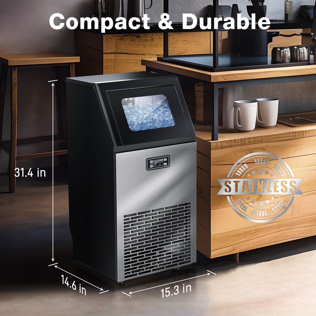 265LBS Freestanding Commercial Ice Maker