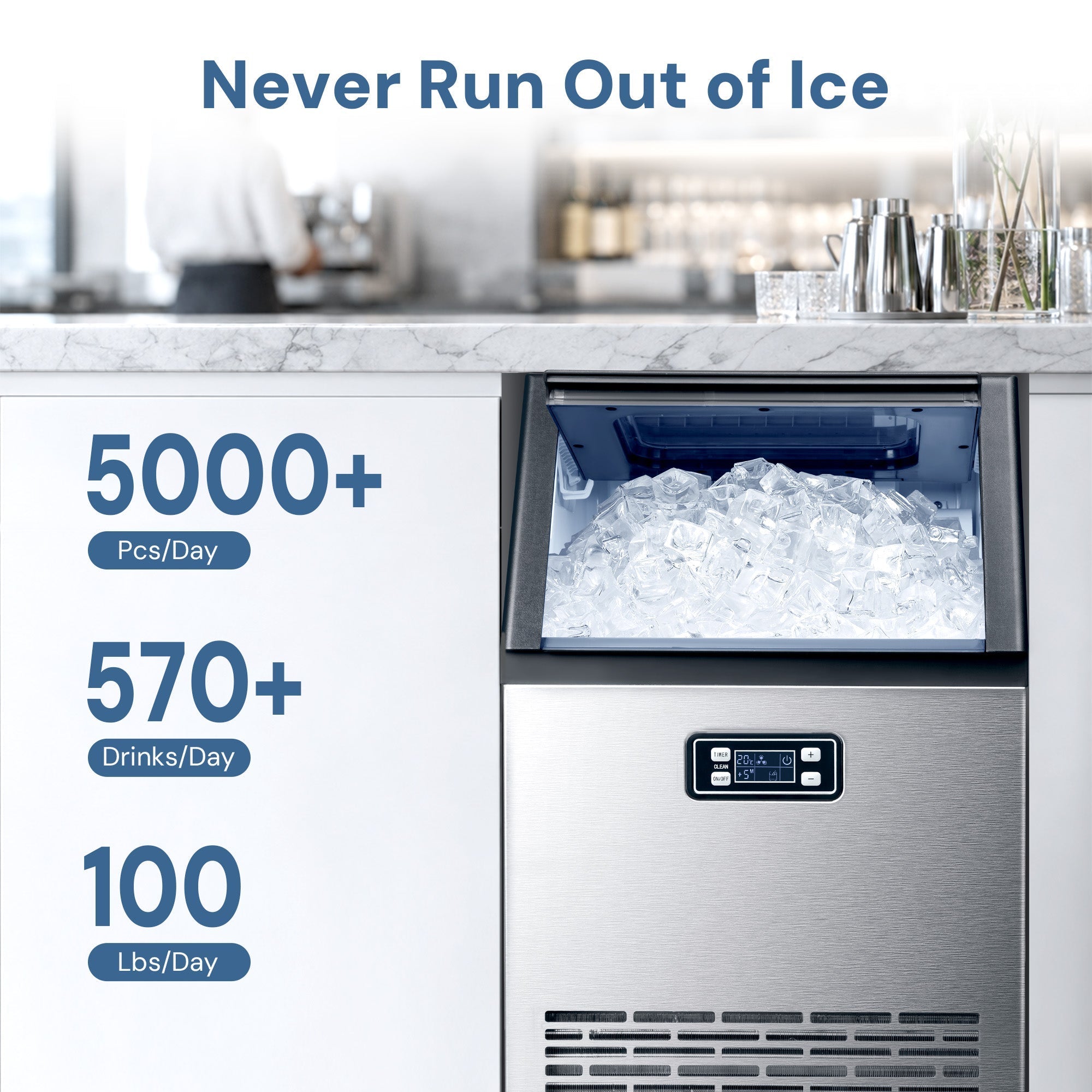 100LBS/200LBS/265LBS  Freestanding Commercial Ice Maker Z5845A