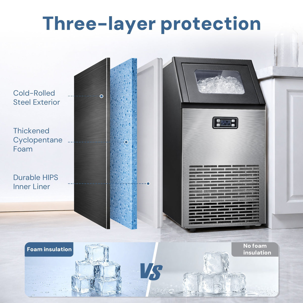 200LBS Freestanding Commercial Ice Maker Z5895