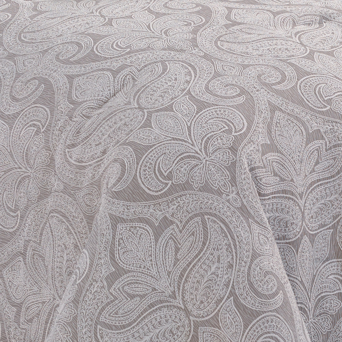 Grey Damask Jacquard 9 Piece Comforter Set with Soft Fill - Grey