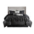 7 Piece Tufted Comforter Set Black Queen