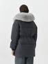 Genuine Blue Fox Down Fill Coat