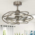 27" Bucholz Industrial DC Motor Brushed Nickel Downrod Mount Reversible Ceiling Fan with Lighting and Remote Control