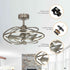 27" Bucholz Industrial DC Motor Brushed Nickel Downrod Mount Reversible Ceiling Fan with Lighting and Remote Control