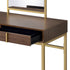 Coleen Walnut & Gold Finish Vanity Desk with Mirror & Jewelry Tray