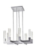8 Light Square Crystal Dianyi LED Chandelier // Silver