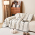 Chenille Jacquard Sofa Throw Cover with Tassel Soft Thick Couch Protector Blanket
