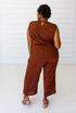 Leopard Sleeveless Jumpsuit in Sienna + Black