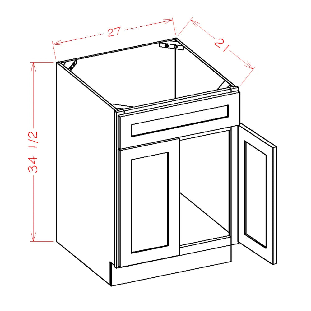 27-Inch White Shaker Single-Sink Bathroom Vanity