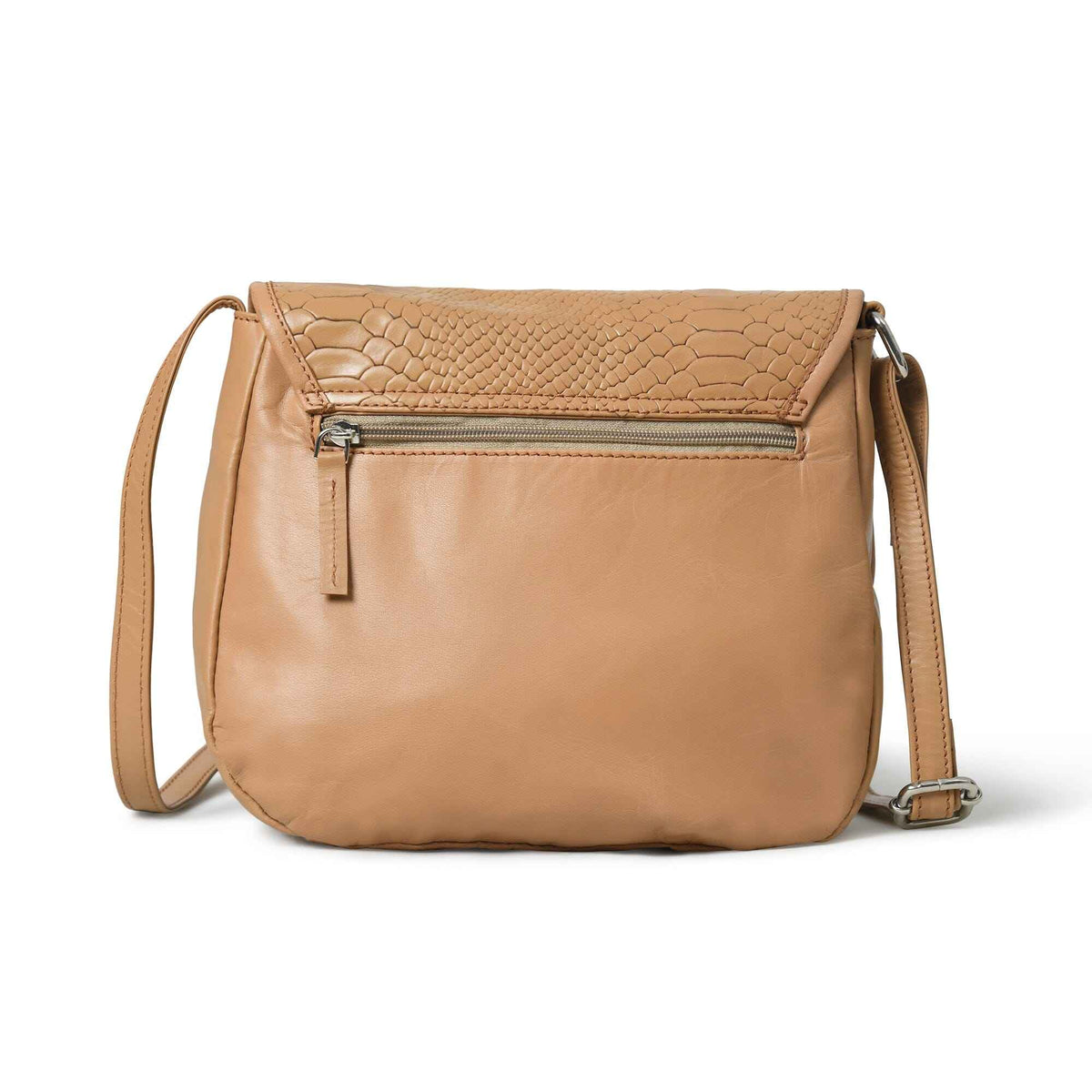 The Croco Satchel- Beige