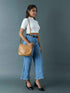 The Croco Satchel- Beige