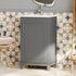 Modern Small Bathroom Vanity Cabinet With Ceramic Basin, Ample Storage, 1 Soft Close Door