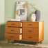 Sloane 6-Drawer Modern Solid Wood Dresser with Metal Handles