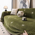Chenille Camellia Floral Sofa Throw Cover Couch Blanket with Striped Jacquard