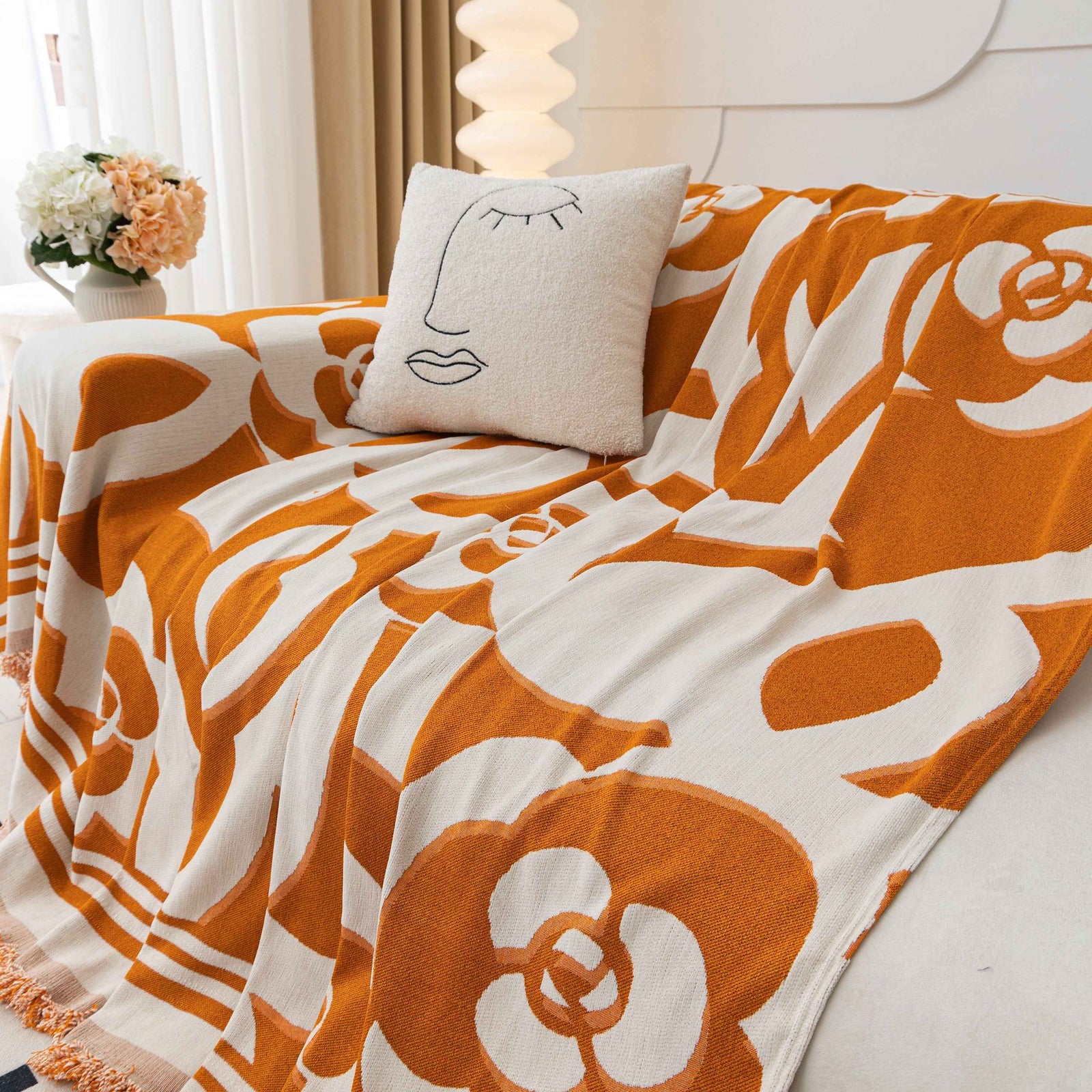 Chenille Sofa Cover Blanket, Couch Cover Blanket Throws for Couches Living Room Furniture Throw Covers