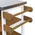Foldable Outdoor Kitchen Island with Stainless Steel Top - Natural Wood