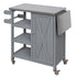 Foldable Outdoor Kitchen Island Cart with Storage - Stainless Steel & Wood