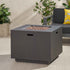 33" Outdoor Iron Square Propane Fire Pit - Brushed Brown