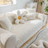 Quilted Geometric Cotton Sofa Cover, Non-Slip & Thick Padded Furniture Covers