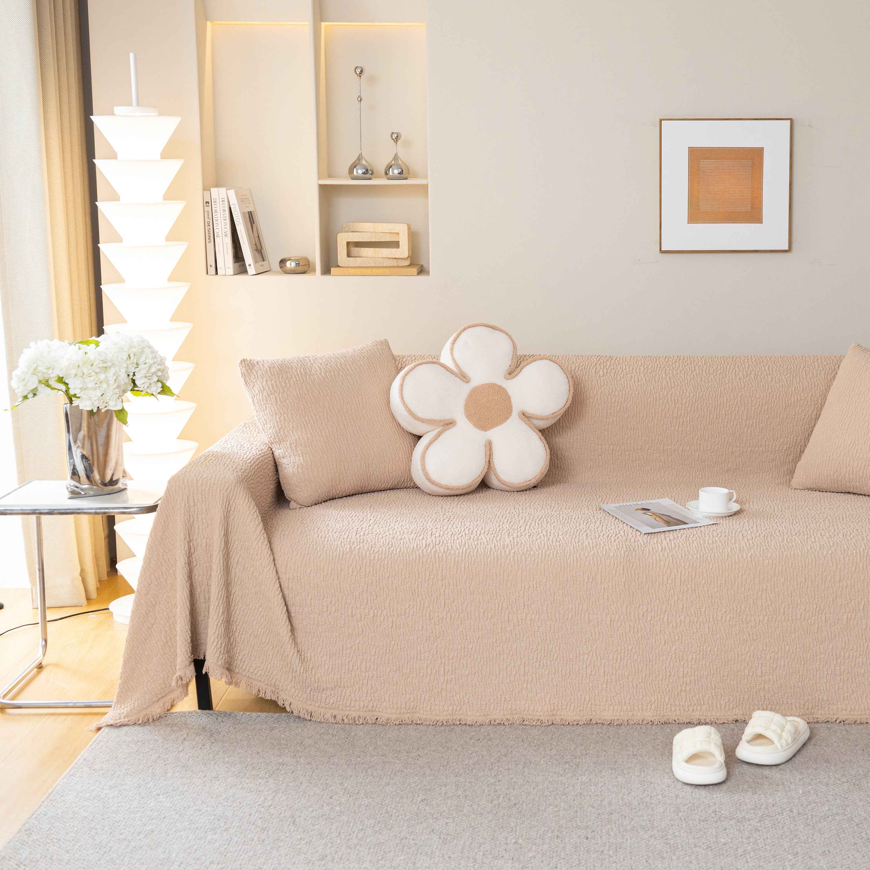 Sofa Throw Covers L-Shape Sectional Couch Cover for Dogs Cats Furniture Protector