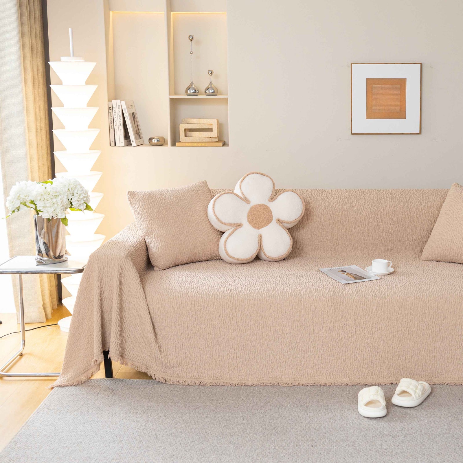 Sofa Throw Covers L-Shape Sectional Couch Cover for Dogs Cats Furniture Protector