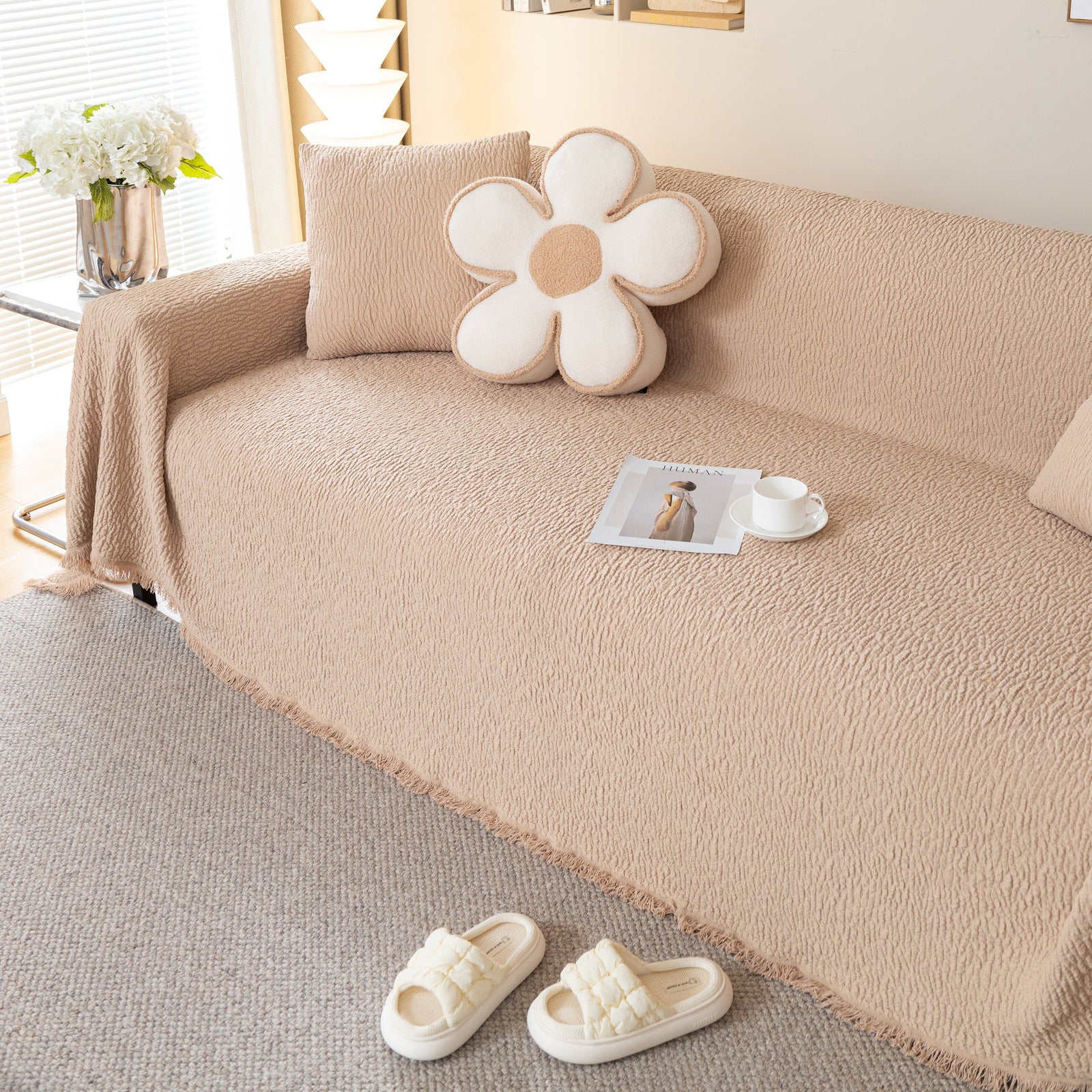 Sofa Throw Covers L-Shape Sectional Couch Cover for Dogs Cats Furniture Protector