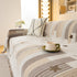Geometric Chenille Sofa Throw Cover, Breathable Couch Protector with Tassel Fringe