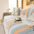 Geometric Chenille Sofa Throw Cover, Breathable Couch Protector with Tassel Fringe