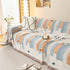 Geometric Chenille Sofa Throw Cover, Breathable Couch Protector with Tassel Fringe