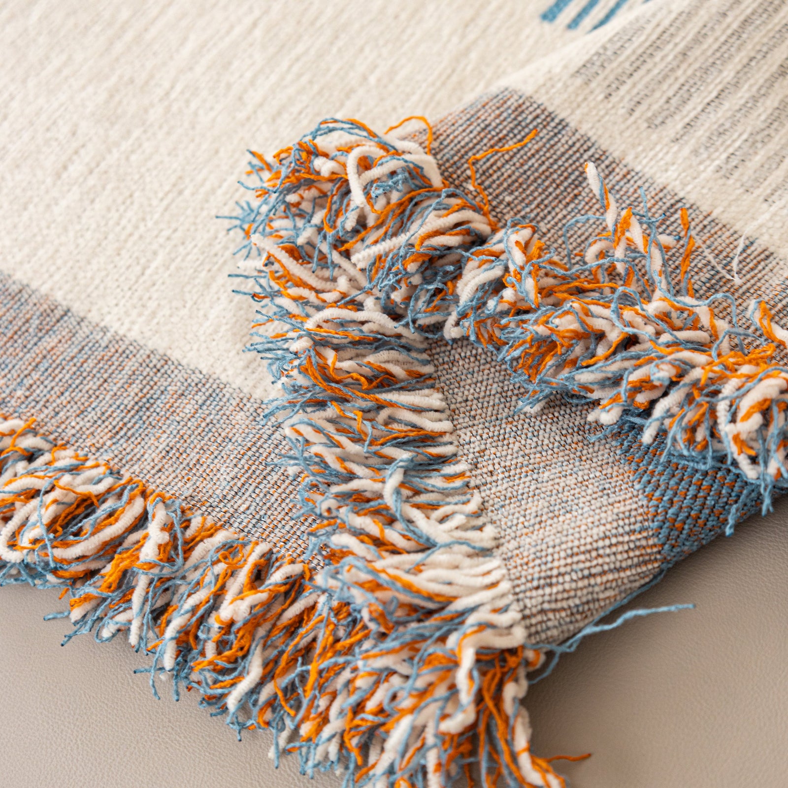 Geometric Chenille Sofa Throw Cover, Breathable Couch Protector with Tassel Fringe