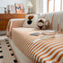 Boho Stripe Sectional Couch Cover Soft Chenille Sofa Slipcovers Blanket on The Sofa for Living Room