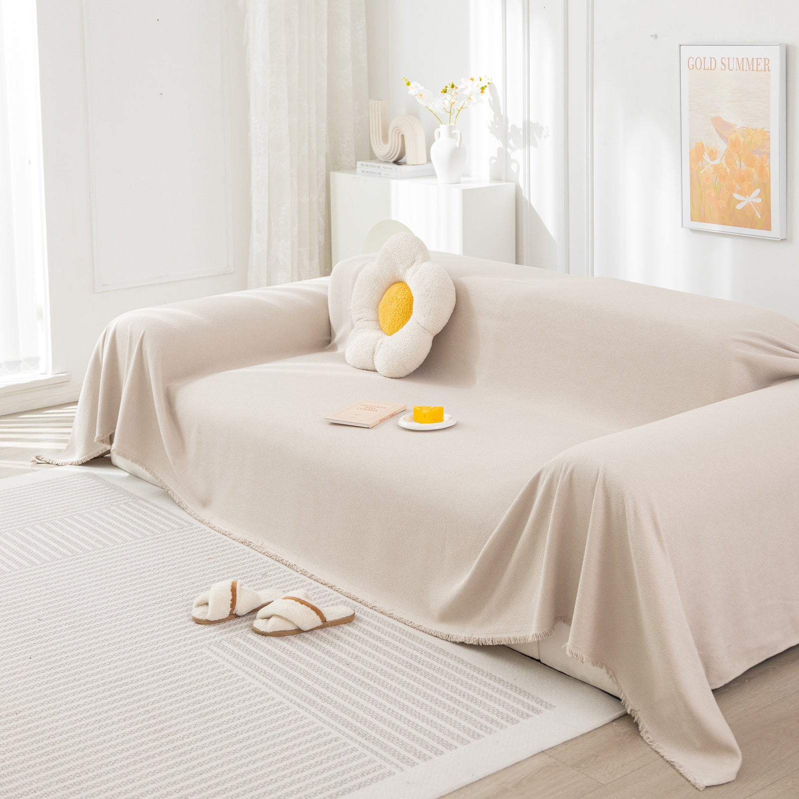 High-Tech Fabric Splash-Resistant Pet Furniture Covers for Sectionals, Dustproof Blanket for Couch
