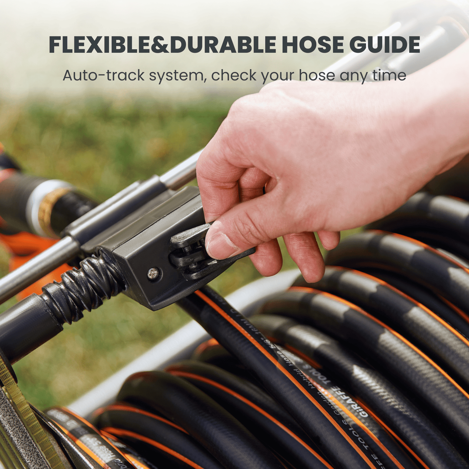 Garden Hose Reel Cart-2 Wheels-Stainless Steel-Heavy Duty