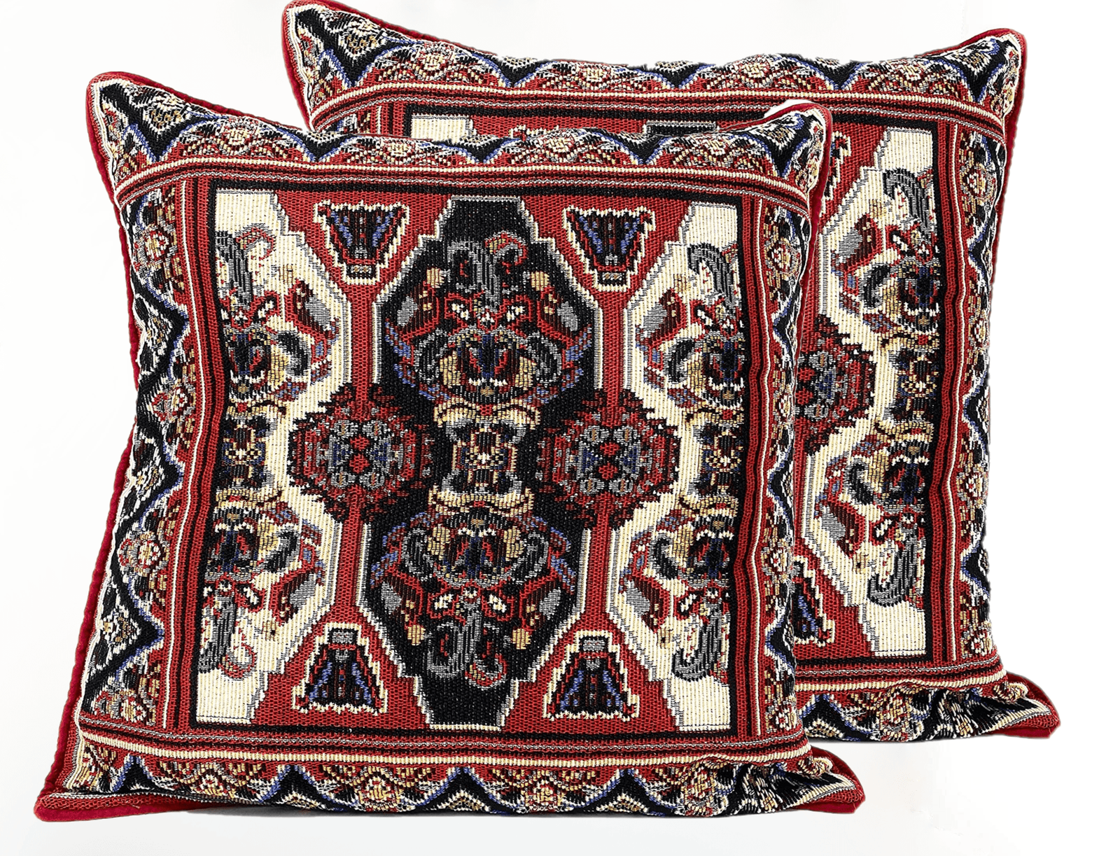DaDalogy Elegant Majestic Kilim Red Rug Ornate Tapestry Throw Pillow Covers 16