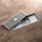 8 Inch Shower Linear Brushed Nickel Drain Rectangular Floor Drain with Accessories Square Hole Pattern Cover Grate Removable Brushed Nickel Brass