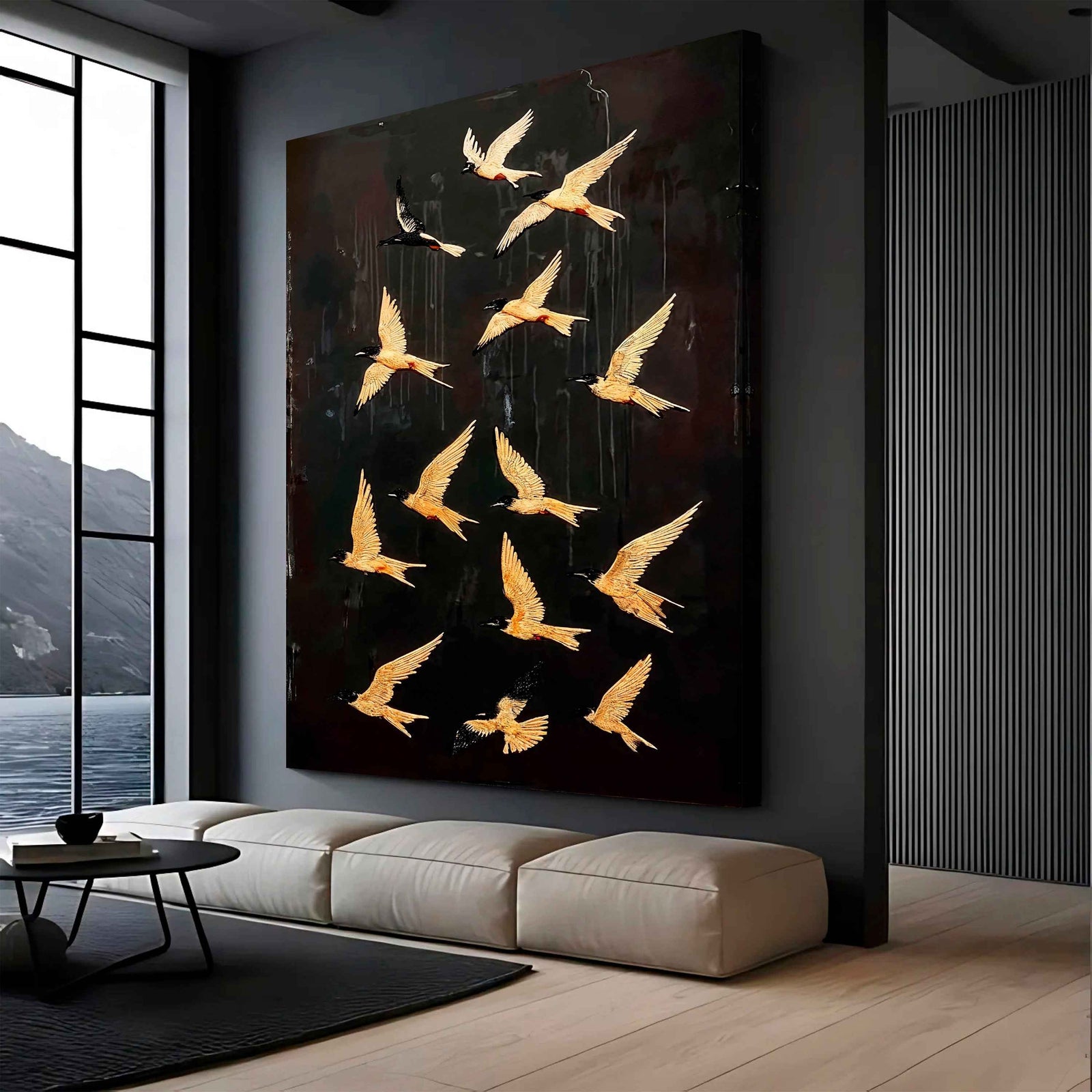 Abstract Flying Swallow Wall Art