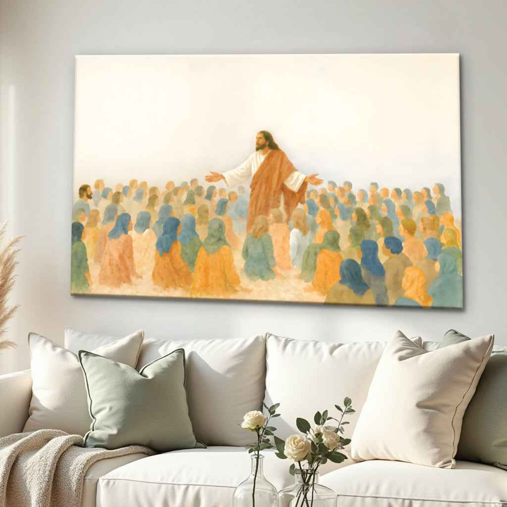 Jesus Speaking To Crowd Faith Wall Art