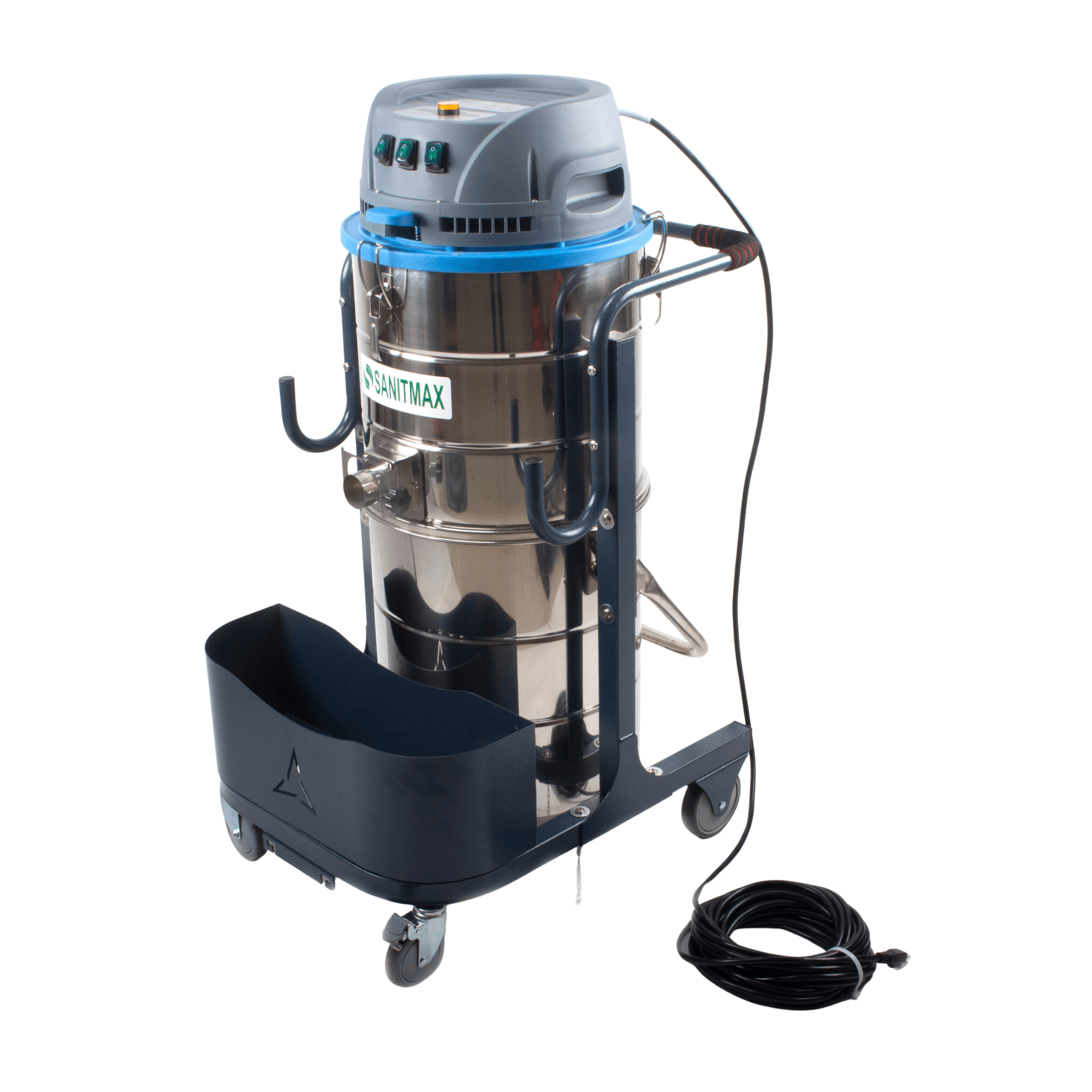 SM100 Industrial Vacuum Cleaner with Jet Reverse-Pulse Filter Cleaning Function, 26.4 Gal Tank, 2.8 HP Motor, 212 CFM, HEPA Filtration
