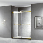 60''W X 76'' H Double Sliding Frameless Shower Door with Clear Glass