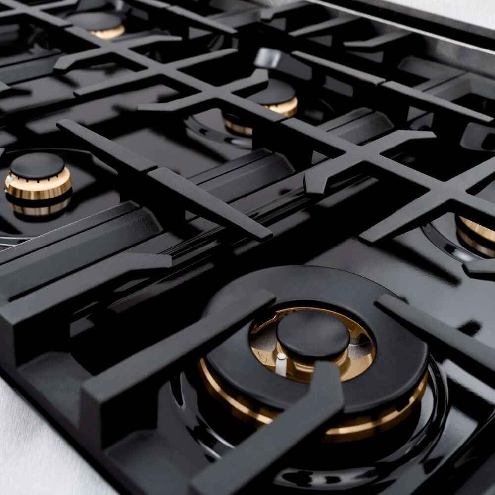 ZLINE 48" Classic Gas Range, Convection Gas Oven DuraSnow® Stainless Steel, Champagne Bronze CGRSZ-48-CB