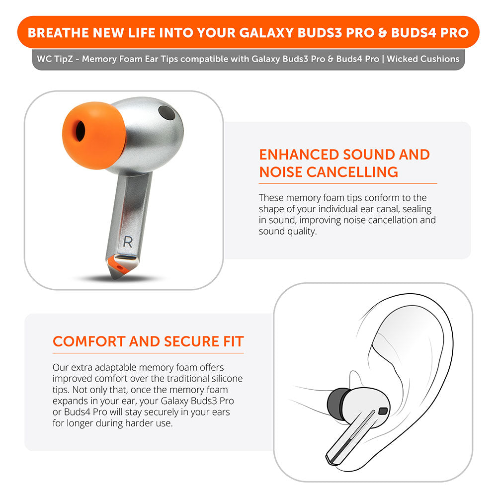 Galaxy Buds 3 Pro Memory Foam Ear Tips - WC TipZ Galaxy