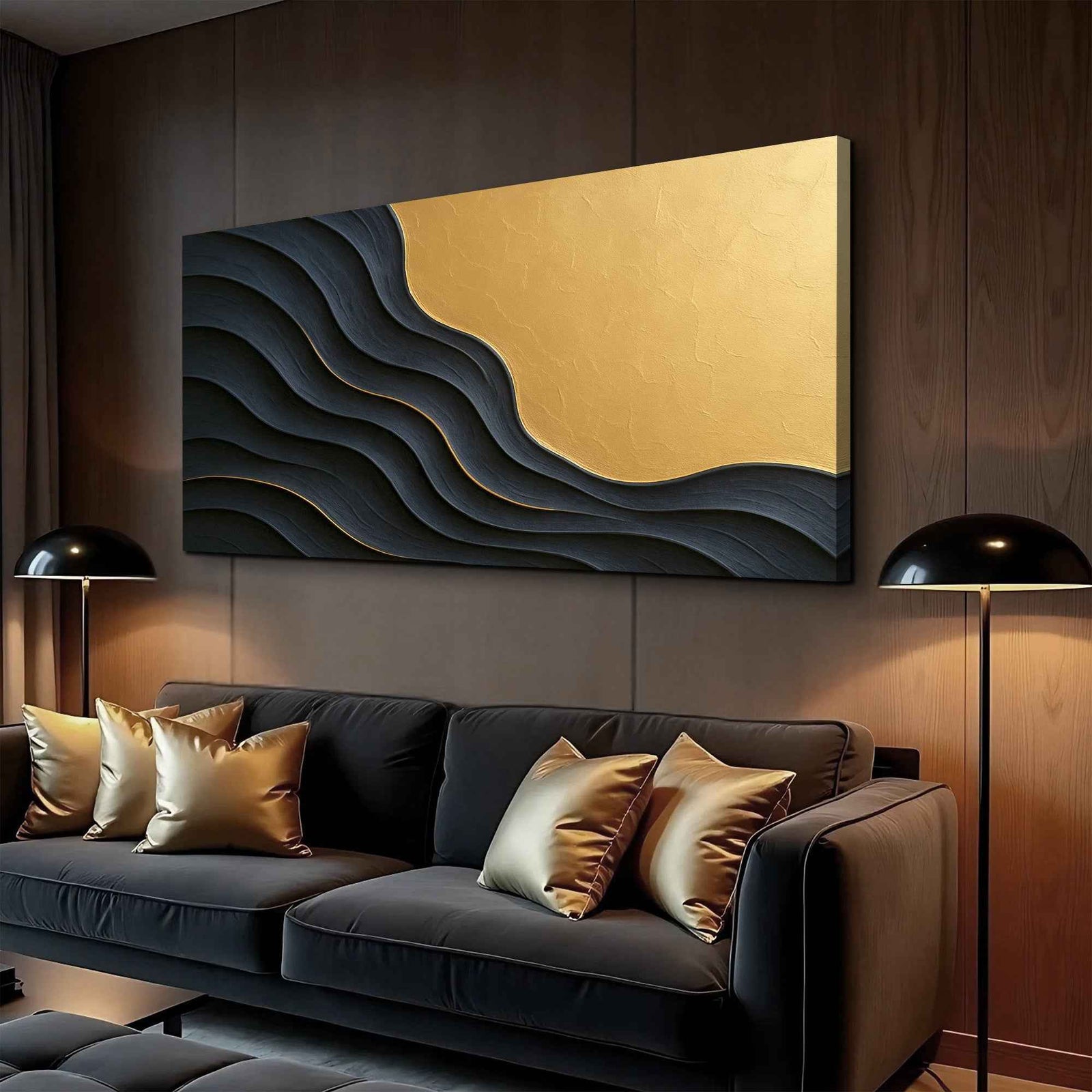 Black And Gold Minimalist Abstract XII