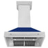 ZLINE 36" Autograph Stainless Blue Gloss Wall Range Hood, 8654STX-BG-36